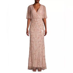 Mac Duggal Beaded Cape Gown Pink Size 12